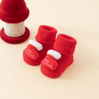 Baby's First Christmas Non-Slip Socks, Santa & Reindeer – 6 Pairs