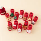 Baby's First Christmas Non-Slip Socks, Santa & Reindeer – 6 Pairs