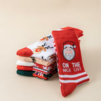 Christmas Novelty Printed Socks, Santa, Reindeer & Snowman – 6 Pairs