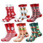Christmas Novelty Printed Socks, Santa, Reindeer & Snowman – 6 Pairs