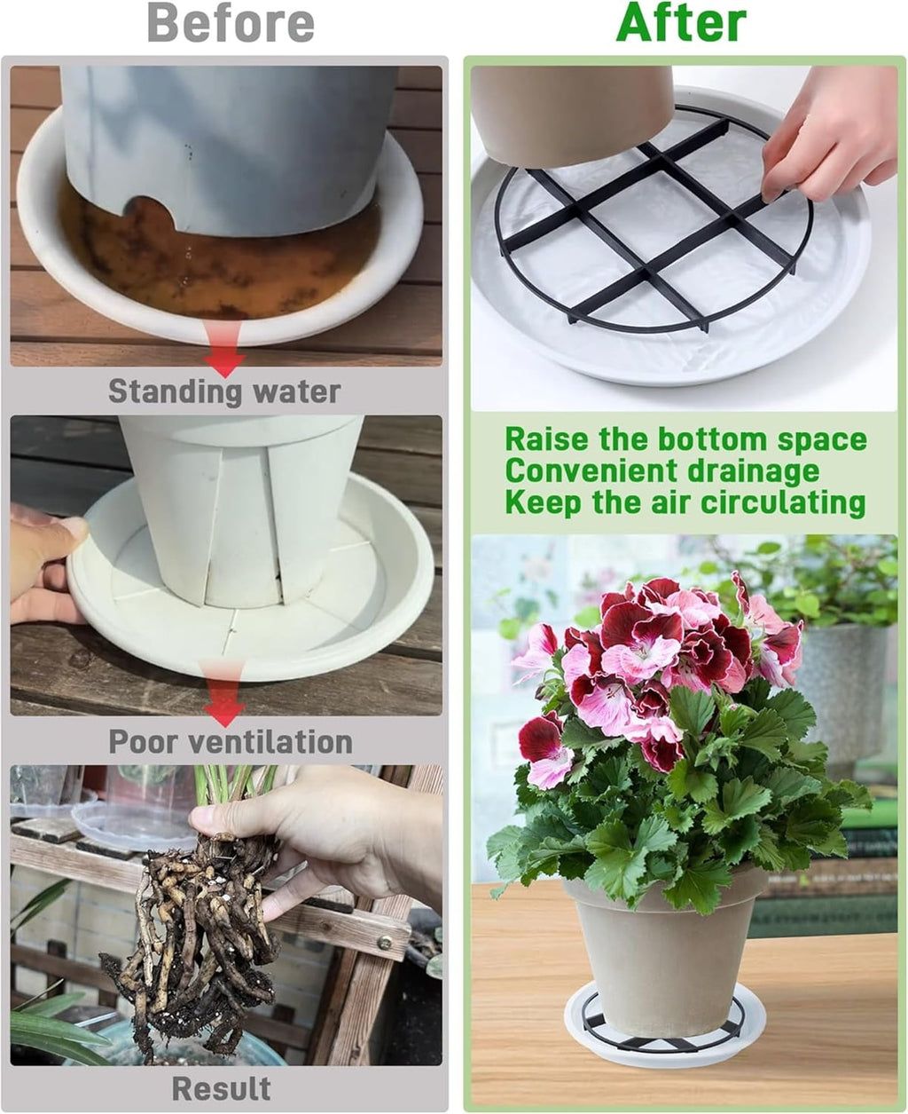 Pot Feet and Saucer Risers, 3 Sizes – Pack of 21