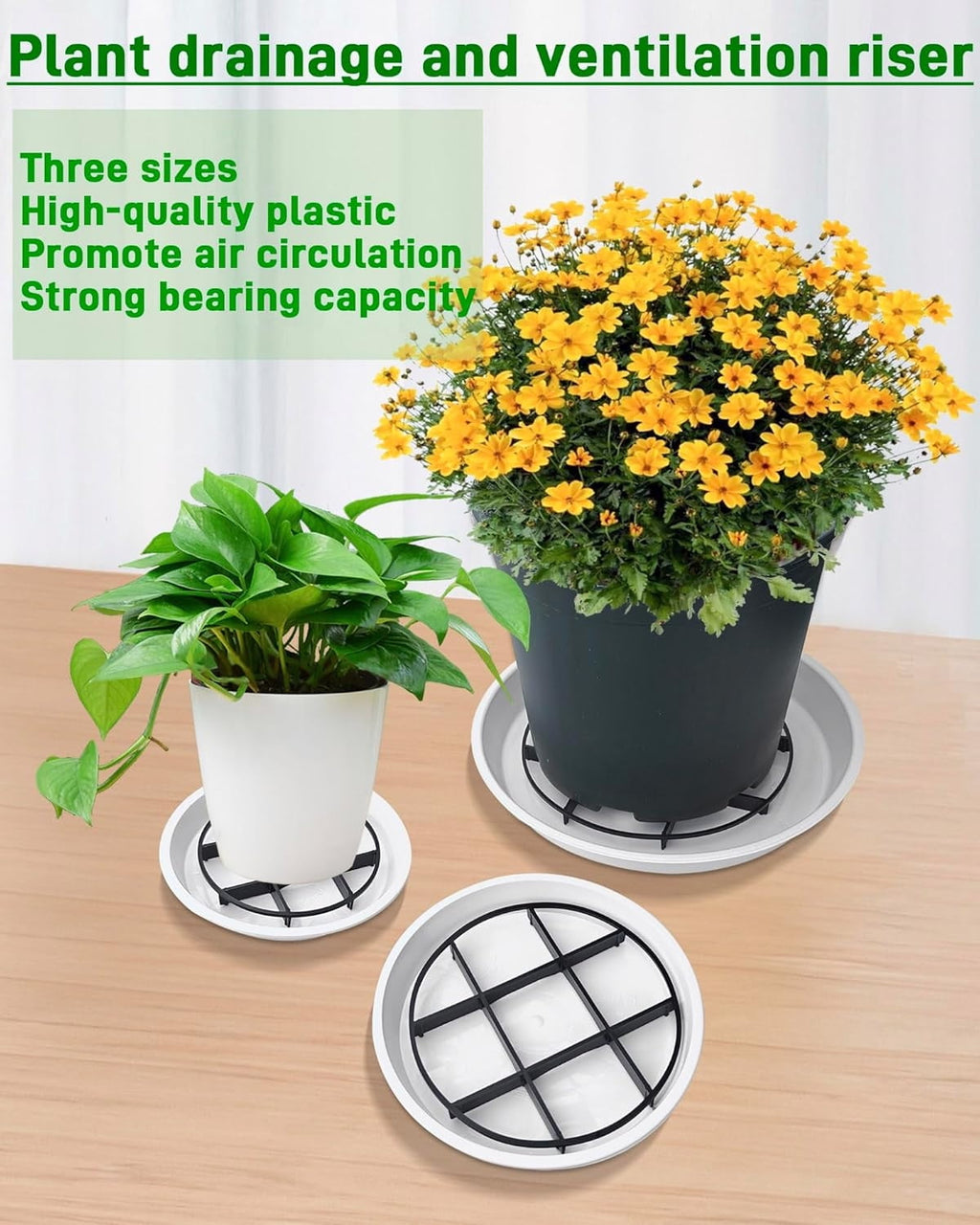 Pot Feet and Saucer Risers, 3 Sizes – Pack of 21