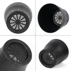 Plastic Plant Pots with Saucers, 10 cm – Pack of 8, Black