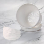Plastic Plant Pots with Saucers, 10 cm – Pack of 8, White