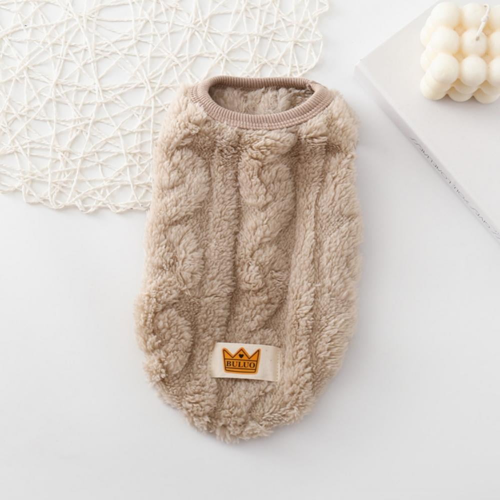 Knitted Cat & Small Dog Sweater, Beige – XS