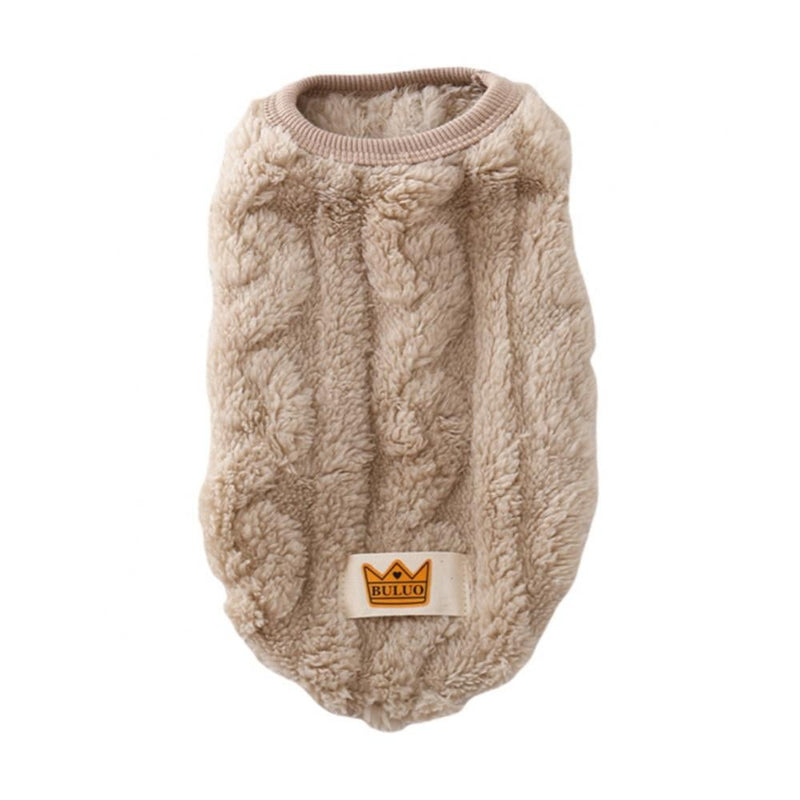 Knitted Cat & Small Dog Sweater, Beige – S