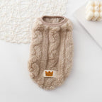 Knitted Cat & Small Dog Sweater, Beige – L