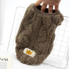 Knitted Cat & Small Dog Sweater, Brown – S