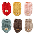 Knitted Cat & Small Dog Sweater, Brown – S