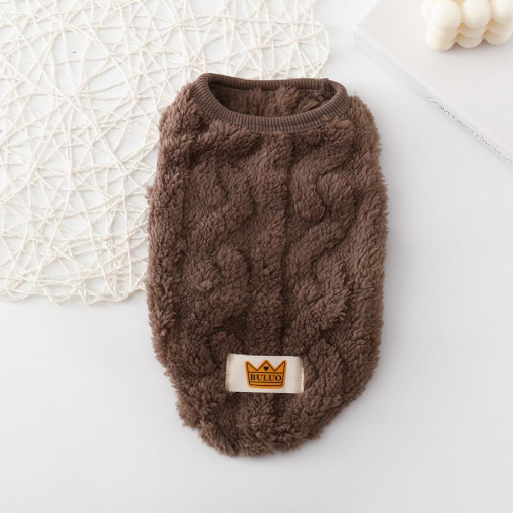 Knitted Cat & Small Dog Sweater, Brown – M