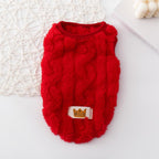 Knitted Cat & Small Dog Sweater, Red – XL