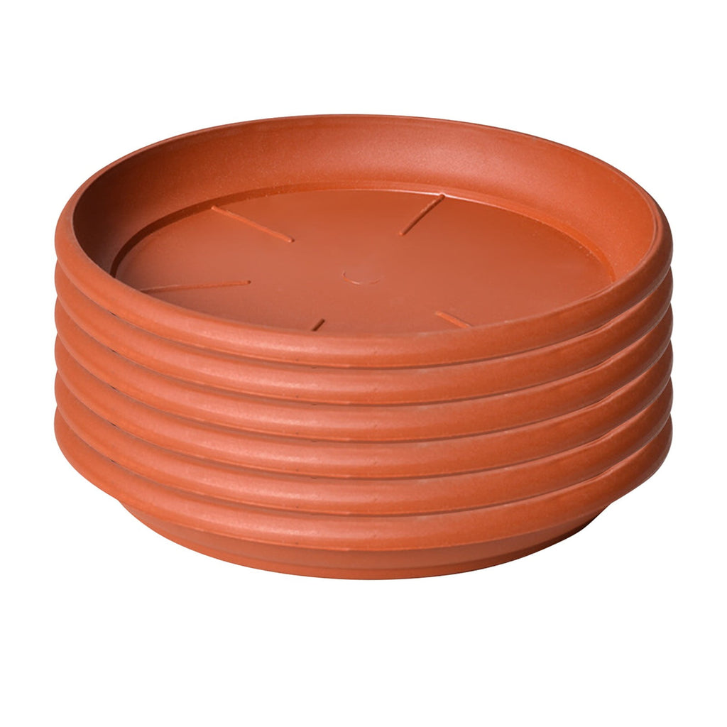 Heavy-Duty Plastic Plant Saucers, 13.5 cm – Pack of 6, Brown