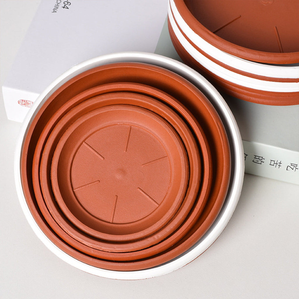 Heavy-Duty Plastic Plant Saucers, 13.5 cm – Pack of 6, Brown