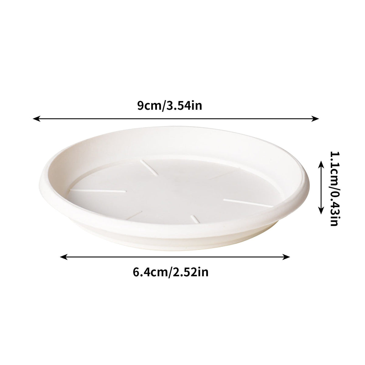 Heavy-Duty Plastic Plant Saucers, 15 cm – Pack of 6, White