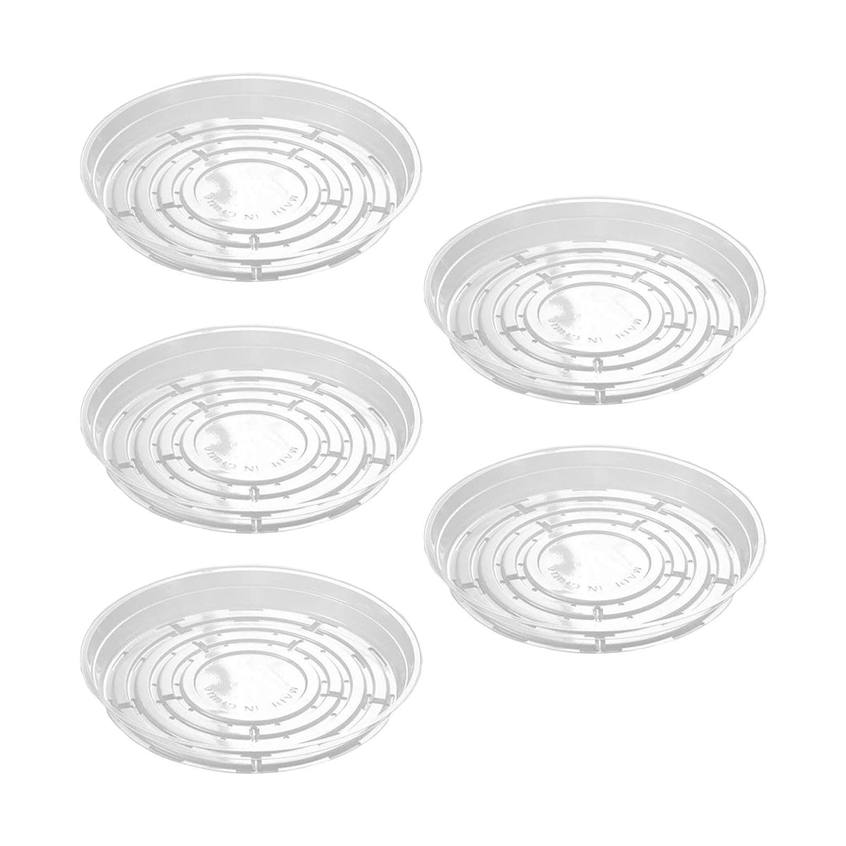 5 Pack Clear Plastic Plant Saucers Drip Trays Plant Plate Dish for Indoor Planters Flower Pots, 10 inch A
