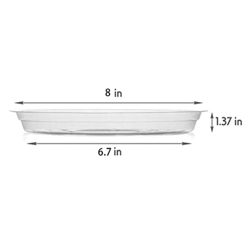 5 Pack Clear Plastic Plant Saucers Drip Trays Plant Plate Dish for Indoor Planters Flower Pots, 10 inch A