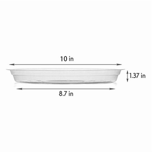 5 Pack Clear Plastic Plant Saucers Drip Trays Plant Plate Dish for Indoor Planters Flower Pots, 10 inch B