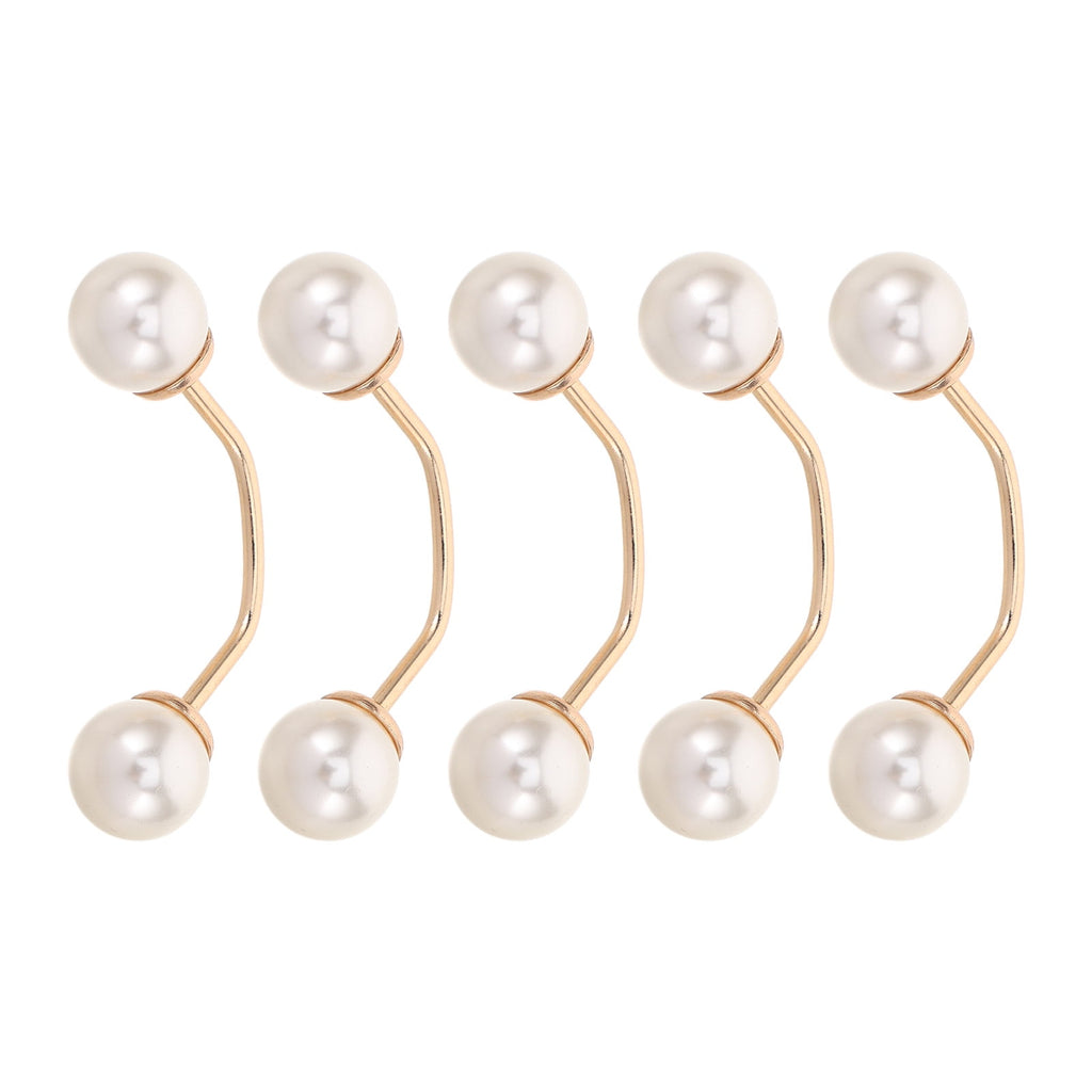 Faux Pearl No-Sew Brooch Pins – Set of 5
