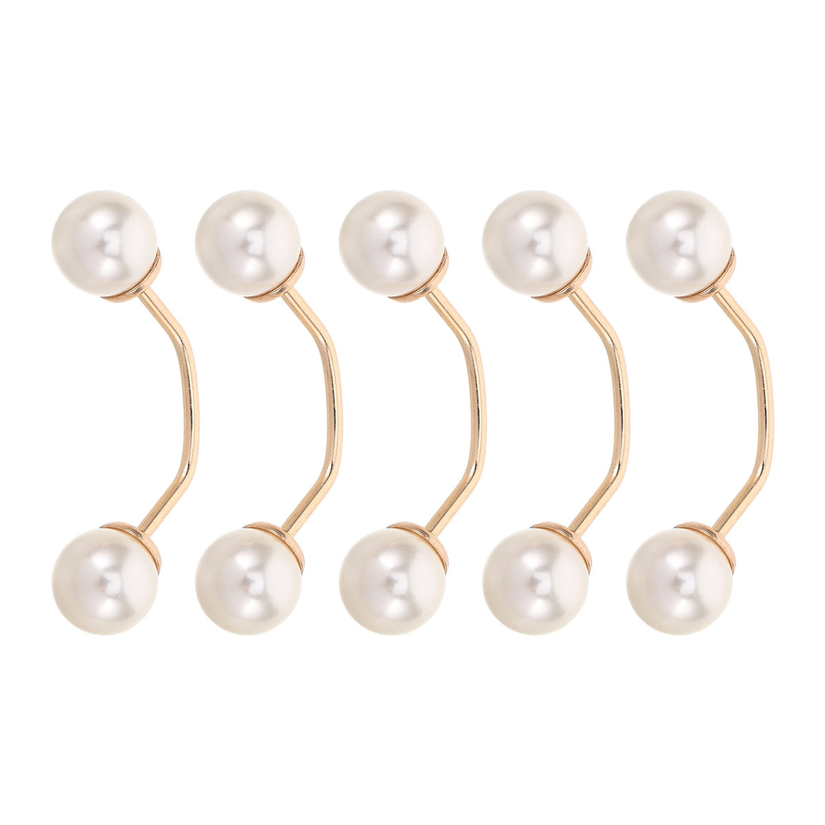 Faux Pearl No-Sew Brooch Pins – Set of 5