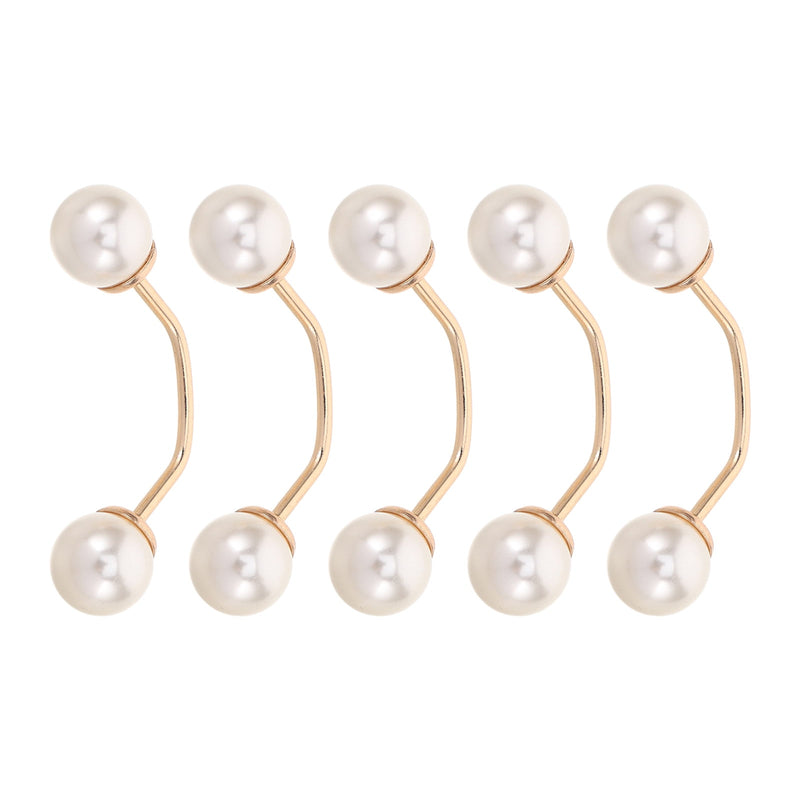 Faux Pearl No-Sew Brooch Pins – Set of 5