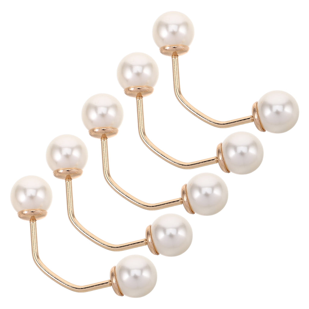 Faux Pearl No-Sew Brooch Pins – Set of 5