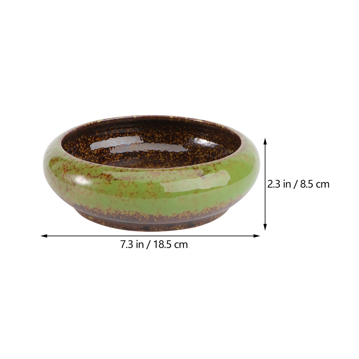 Green Ceramic Hydroponic Planter, 18.5 cm