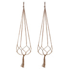 Jute Macramé Plant Hangers, 120 cm, 4 Legs – Pack of 2