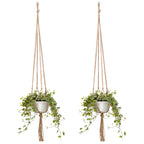Jute Macramé Plant Hangers, 120 cm, 4 Legs – Pack of 2