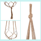 Jute Macramé Plant Hangers, 120 cm, 4 Legs – Pack of 2
