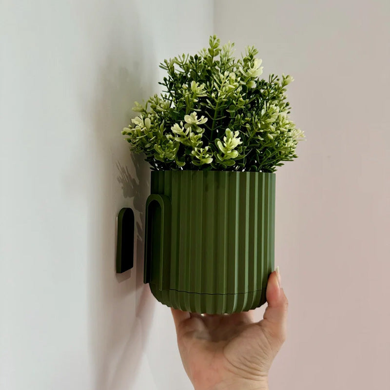 Minimalist Floating Wall Planter with Hidden Drip Tray