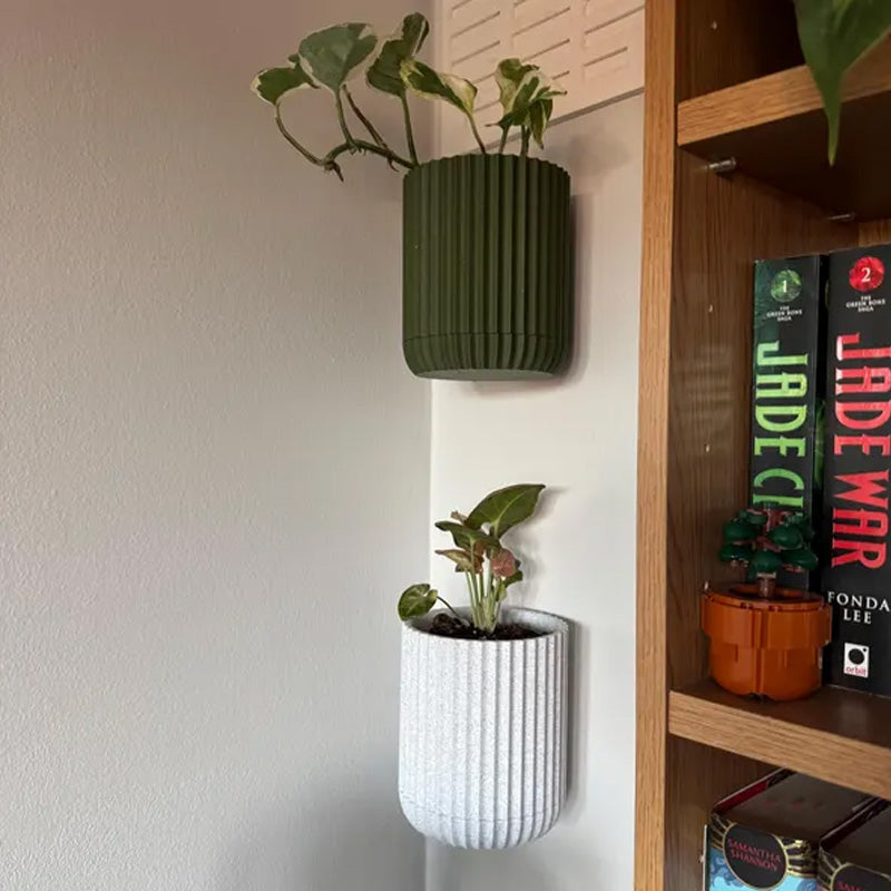 Minimalist Floating Wall Planter with Hidden Drip Tray