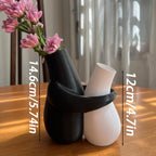 3D-Printed Hugging Vases, Decorative Desk Vase Pair – Style A