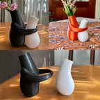 3D-Printed Hugging Vases, Decorative Desk Vase Pair – Style A