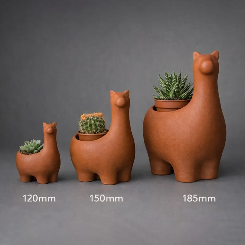 Marble-Look Alpaca Succulent Planter, 12 cm