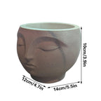3D-Printed Serene Face Planter, Stone Look