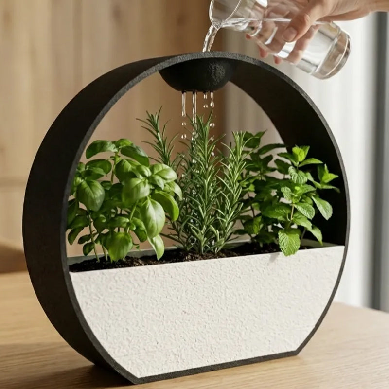 3D-Printed Stone-Look Self-Watering Planter, 25 cm