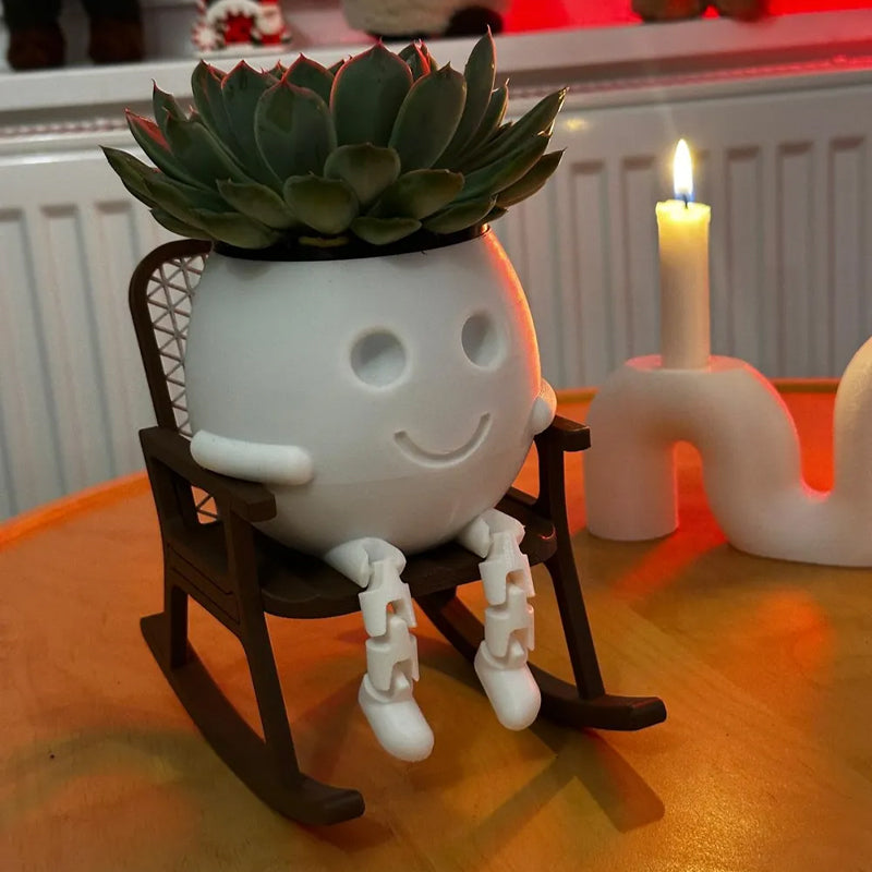 3D-Printed Swing Planter – White