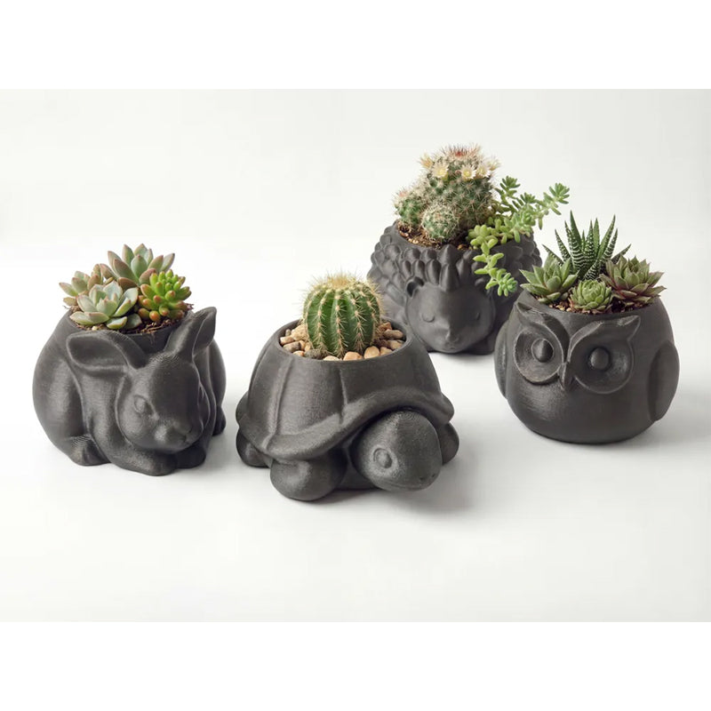 3D-Printed Owl Planter – Grey