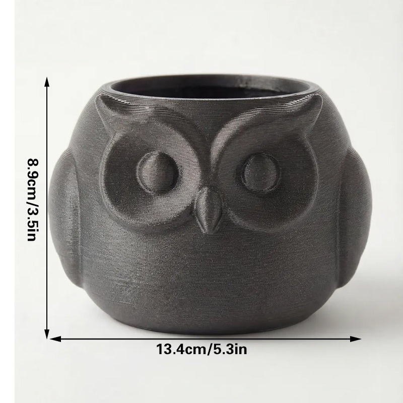 3D-Printed Owl Planter – Grey