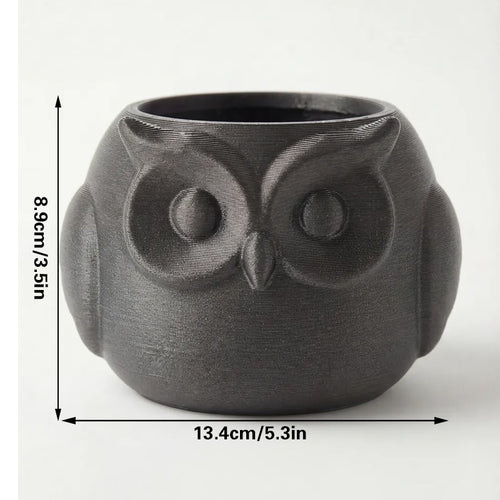 3D-Printed Owl Planter – Grey