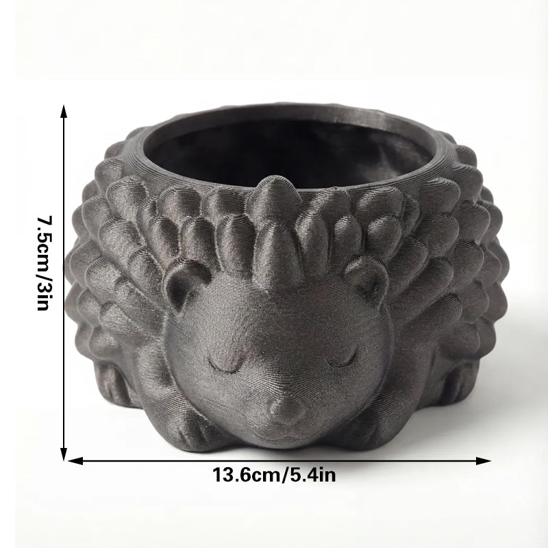 3D-Printed Hedgehog Planter – Grey