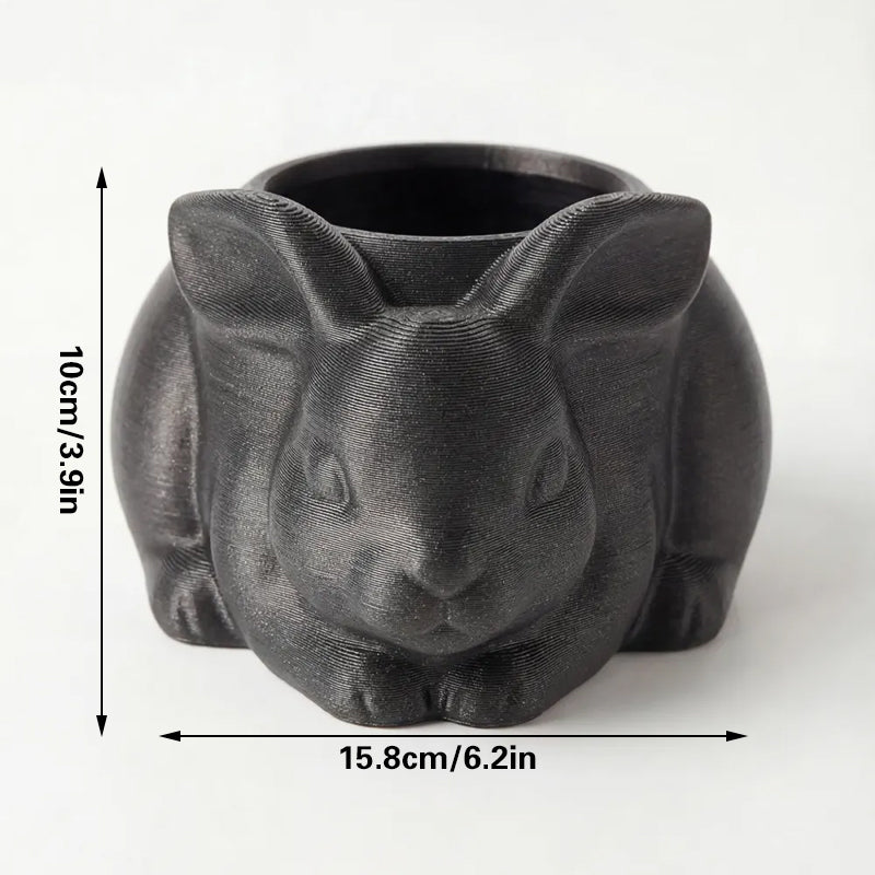 3D-Printed Rabbit Planter – Grey