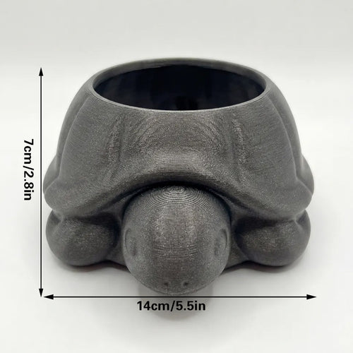 3D-Printed Turtle Planter – Grey