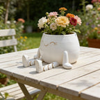 3D-Printed Sitting Figure Planter – White