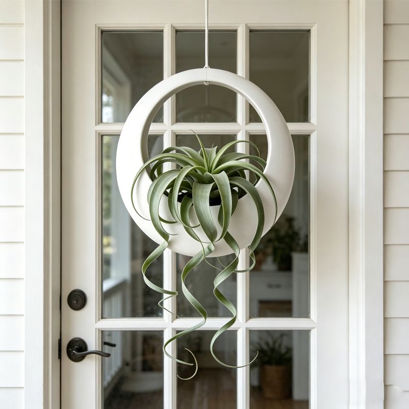3D-Printed Round Hanging Planter – White