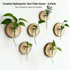 Wall-Mounted Test Tube Propagation Station, Wooden – Set of 6
