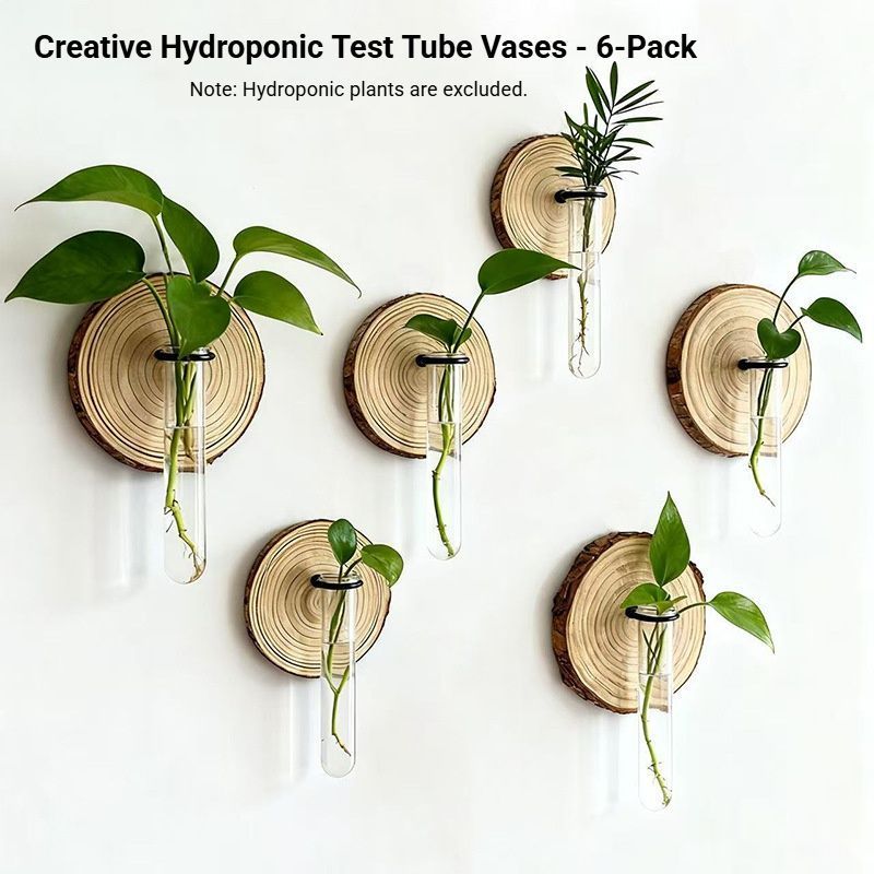Wall-Mounted Test Tube Propagation Station, Wooden – Set of 6