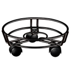 Rolling Plant Caddy with Wheels, 27.5 cm Iron Stand – Black