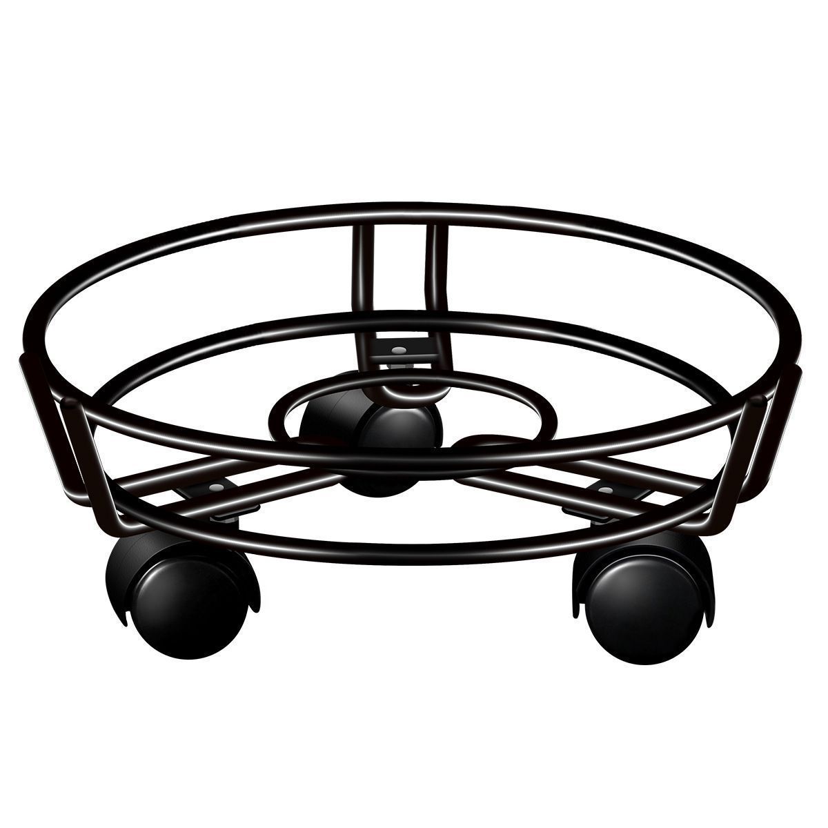 Rolling Plant Caddy with Wheels, 27.5 cm Iron Stand – Black