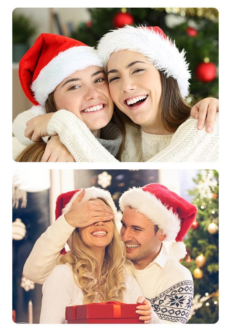 Short High-Pile Red Santa Hats – Pack of 4